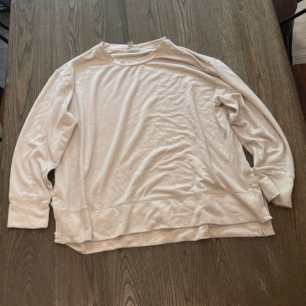 Ava & Viv Light Pink Fleece Pullover Sweatshirt Crew Neck Size 2X
